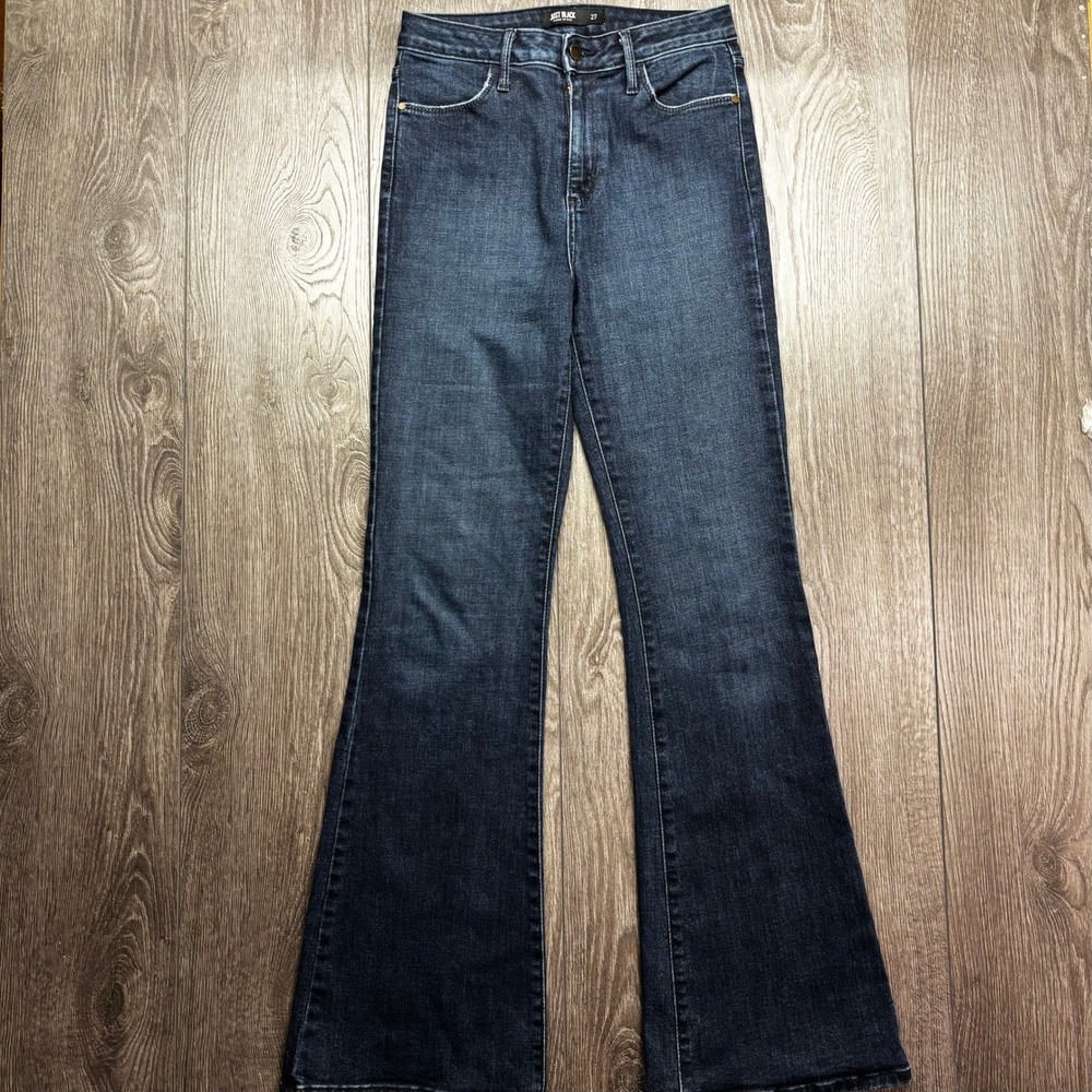Just Black Denim High Rise Flare Jeans Dark Wash Made in USA BP360J Size 27
